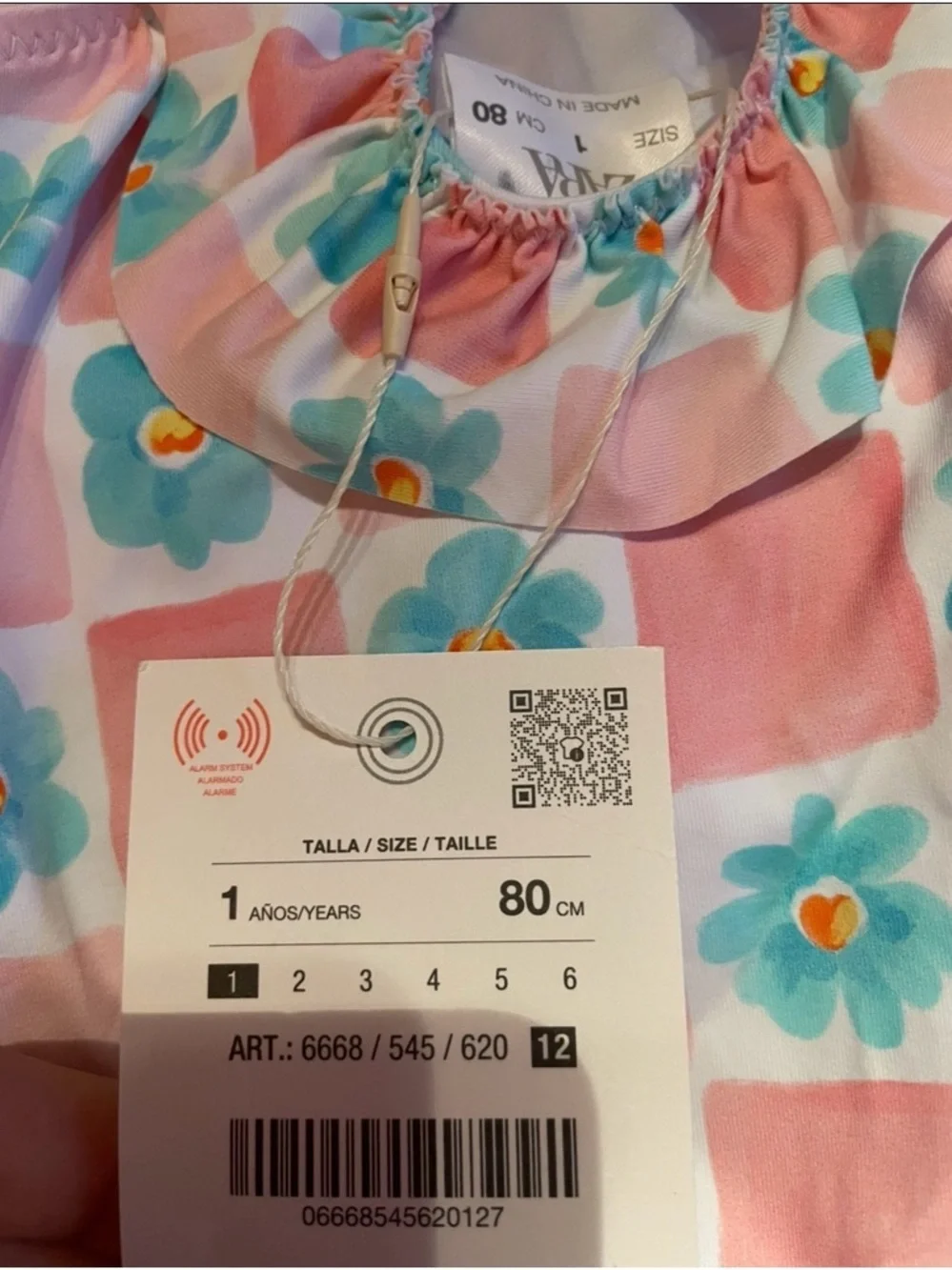 NWT ZARA Checkered and Floral One Piece Swimsuit